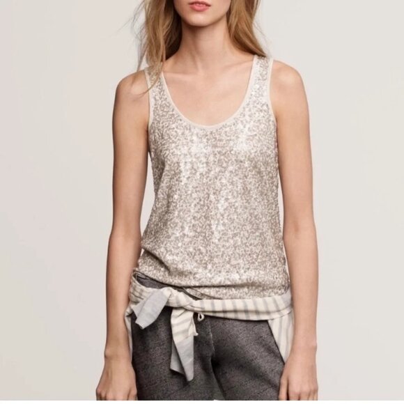 J. Crew Scattered Sequin Raw Hem Tank Top/Cami (size XS) - Picture 1 of 15